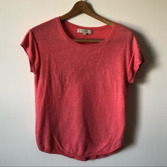 LOFT Tops - 🌸3/$15 Ann Taylor LOFT knitted pink top crew neck